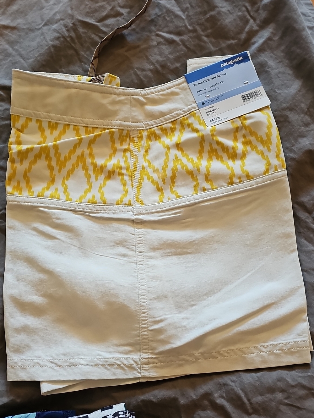 Patagonia Yellow & Cream Mini Board Skirt